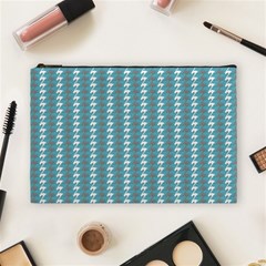 Swan Herd Houndstooth Pattern Cosmetic Bag (large) by emilyzragz