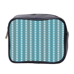 Swan Herd Houndstooth Pattern Mini Toiletries Bag (two Sides) by emilyzragz