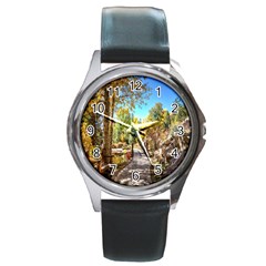 Landscape # 2 The Path Round Metal Watch by ArtworkByPatrick