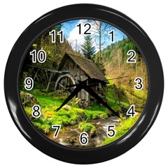 Landscape # 3 The Shed Wall Clock (black) by ArtworkByPatrick