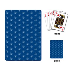 Quebec French Royal Fleur De Lys Elegant Pattern Blue Blue Quebec Fleur De Lys Pattern Blue Playing Cards Single Design