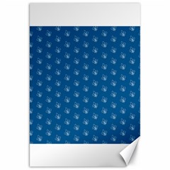 Quebec French Royal Fleur De Lys Elegant Pattern Blue Blue Quebec Fleur De Lys Pattern Blue Canvas 20  X 30 