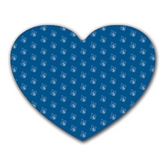 Quebec French Royal Fleur De Lys Elegant Pattern Blue Blue Quebec Fleur De Lys Pattern Blue Heart Mousepads