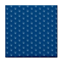 Quebec French Royal Fleur De Lys Elegant Pattern Blue Blue Quebec Fleur De Lys Pattern Blue Face Towel by Quebec