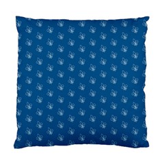 Quebec French Royal Fleur De Lys Elegant Pattern Blue Blue Quebec Fleur De Lys Pattern Blue Standard Cushion Case (two Sides) by Quebec