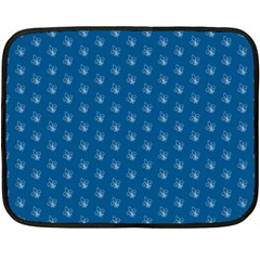 Quebec French Royal Fleur De Lys Elegant Pattern Blue Blue Quebec Fleur De Lys Pattern Blue Fleece Blanket (mini) by Quebec