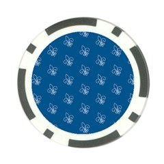 Quebec French Royal Fleur De Lys Elegant Pattern Blue Blue Quebec Fleur De Lys Pattern Blue Poker Chip Card Guard (10 Pack) by Quebec