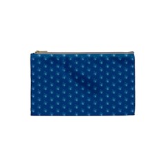 Quebec French Royal Fleur De Lys Elegant Pattern Blue Blue Quebec Fleur De Lys Pattern Blue Cosmetic Bag (small) by Quebec