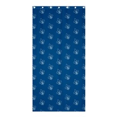 Quebec French Royal Fleur De Lys Elegant Pattern Blue Blue Quebec Fleur De Lys Pattern Blue Shower Curtain 36  X 72  (stall) 