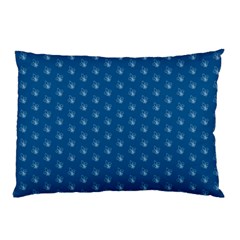 Quebec French Royal Fleur De Lys Elegant Pattern Blue Blue Quebec Fleur De Lys Pattern Blue Pillow Case (two Sides)