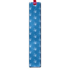 Quebec French Royal Fleur De Lys Elegant Pattern Blue Blue Quebec Fleur De Lys Pattern Blue Large Book Marks by Quebec