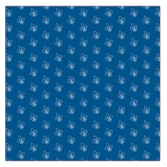 Quebec French Royal Fleur De Lys Elegant Pattern Blue Blue Quebec Fleur De Lys Pattern Blue Large Satin Scarf (square)