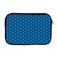 Quebec French Royal Fleur De Lys Elegant Pattern Blue Blue Quebec Fleur De Lys Pattern Blue Apple Macbook Pro 17  Zipper Case