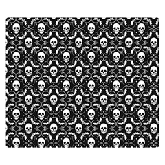 Pattern Skull And Bats Vintage Halloween Black Double Sided Flano Blanket (small)  by genx