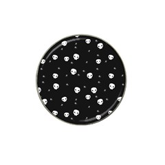 Pattern Skull Stars Halloween Gothic On Black Background Hat Clip Ball Marker (4 Pack) by genx