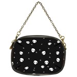 Pattern Skull Stars Halloween Gothic on black background Chain Purse (One Side) Front