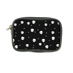 Pattern Skull Stars Halloween Gothic on black background Coin Purse