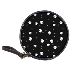 Pattern Skull Stars Halloween Gothic on black background Classic 20-CD Wallets