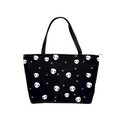 Pattern Skull Stars Halloween Gothic on black background Classic Shoulder Handbag