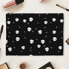 Pattern Skull Stars Halloween Gothic on black background Cosmetic Bag (XL)