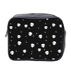 Pattern Skull Stars Halloween Gothic on black background Mini Toiletries Bag (Two Sides)