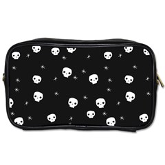 Pattern Skull Stars Halloween Gothic on black background Toiletries Bag (One Side)