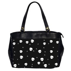 Pattern Skull Stars Halloween Gothic on black background Oversize Office Handbag (2 Sides)