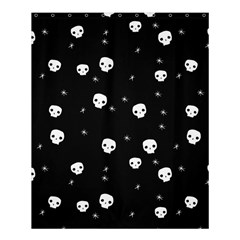 Pattern Skull Stars Halloween Gothic On Black Background Shower Curtain 60  X 72  (medium)  by genx