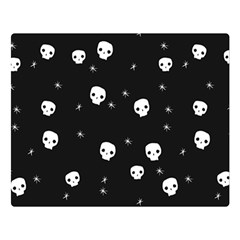 Pattern Skull Stars Halloween Gothic On Black Background Double Sided Flano Blanket (large)  by genx