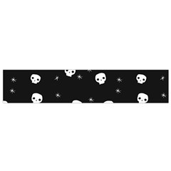 Pattern Skull Stars Halloween Gothic on black background Small Flano Scarf