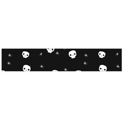 Pattern Skull Stars Halloween Gothic on black background Large Flano Scarf 