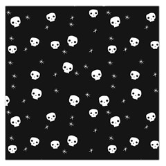 Pattern Skull Stars Halloween Gothic on black background Large Satin Scarf (Square)