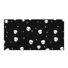 Pattern Skull Stars Halloween Gothic on black background Satin Wrap