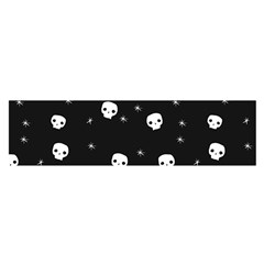 Pattern Skull Stars Halloween Gothic on black background Satin Scarf (Oblong)