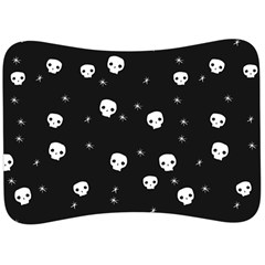 Pattern Skull Stars Halloween Gothic On Black Background Velour Seat Head Rest Cushion by genx