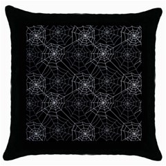 Pattern Spiderweb Halloween Gothic On Black Background Throw Pillow Case (black) by genx