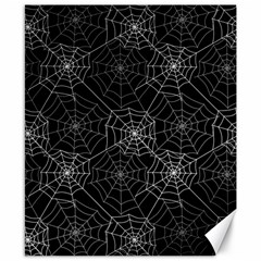 Pattern Spiderweb Halloween Gothic On Black Background Canvas 8  X 10  by genx