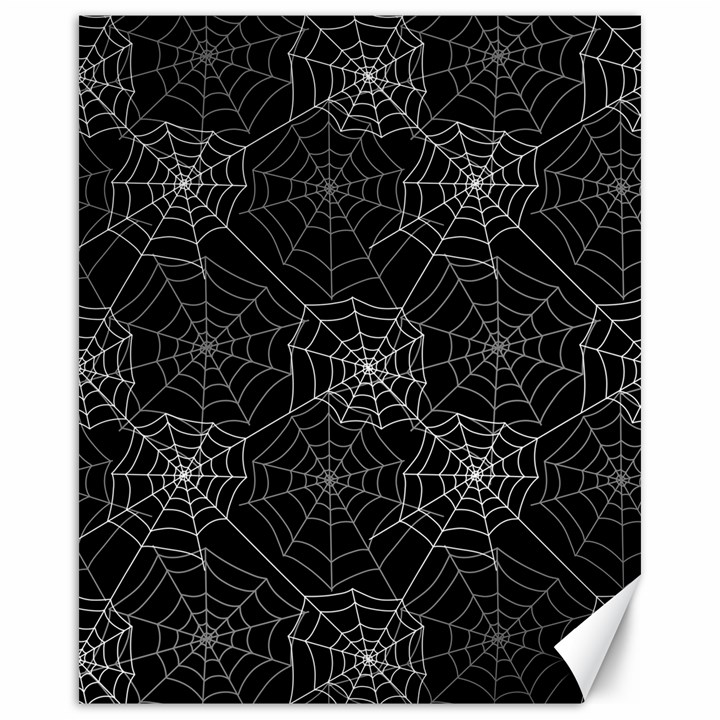 Pattern Spiderweb Halloween Gothic on black background Canvas 16  x 20 