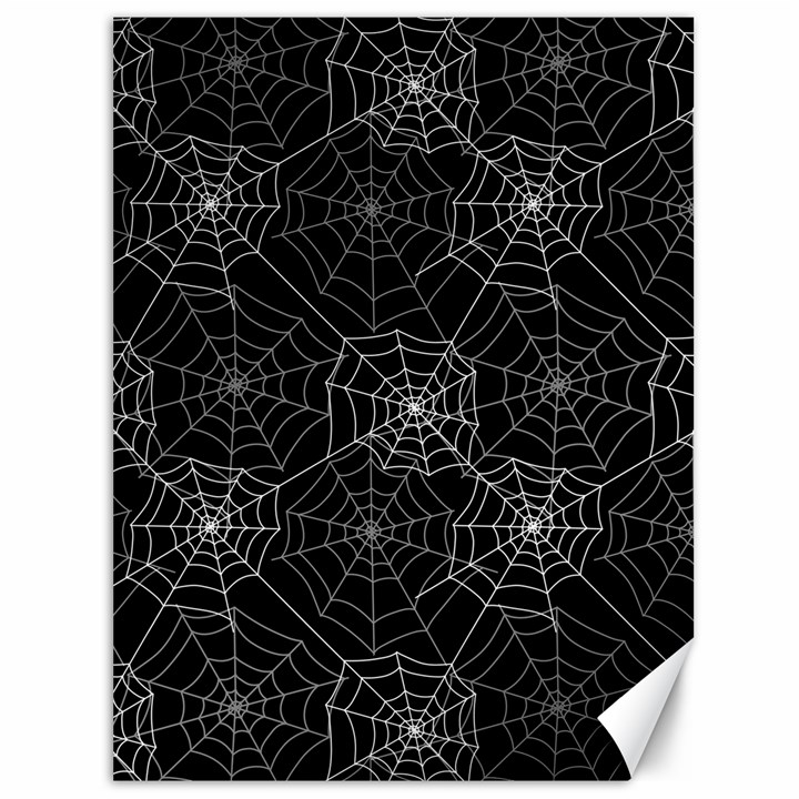 Pattern Spiderweb Halloween Gothic on black background Canvas 36  x 48 