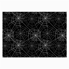 Pattern Spiderweb Halloween Gothic On Black Background Large Glasses Cloth by genx