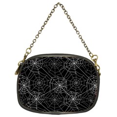 Pattern Spiderweb Halloween Gothic On Black Background Chain Purse (two Sides) by genx