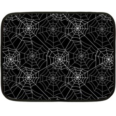 Pattern Spiderweb Halloween Gothic On Black Background Fleece Blanket (mini) by genx