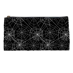 Pattern Spiderweb Halloween Gothic On Black Background Pencil Cases by genx