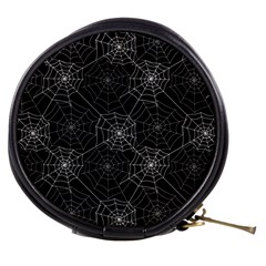 Pattern Spiderweb Halloween Gothic On Black Background Mini Makeup Bag by genx