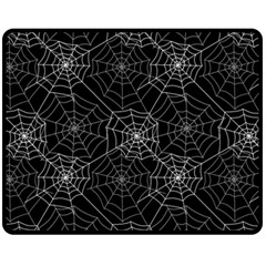 Pattern Spiderweb Halloween Gothic On Black Background Fleece Blanket (medium)  by genx