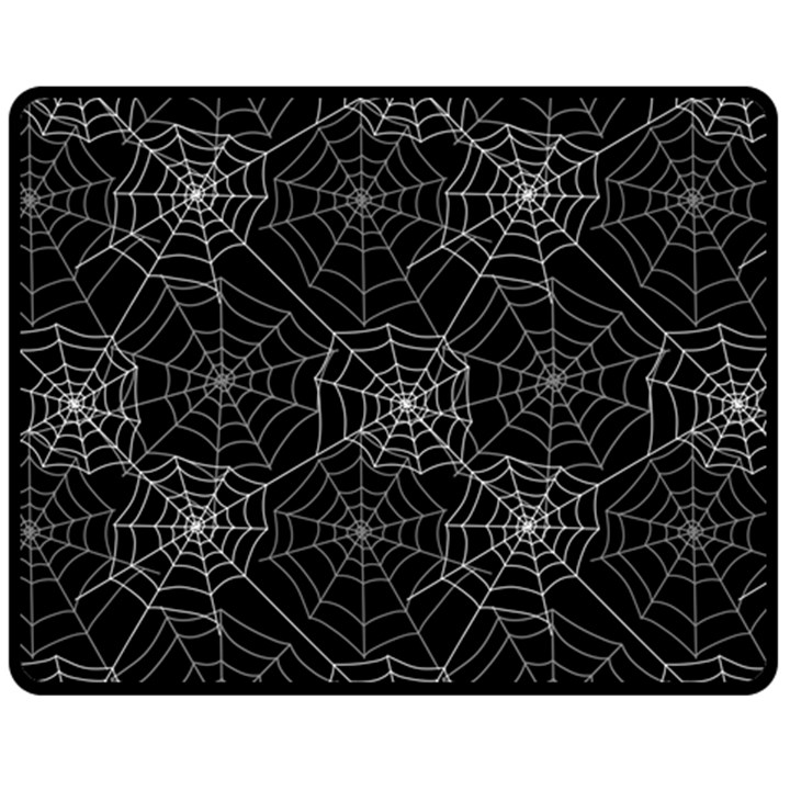 Pattern Spiderweb Halloween Gothic on black background Fleece Blanket (Medium) 