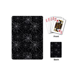 Pattern Spiderweb Halloween Gothic On Black Background Playing Cards (mini) by genx