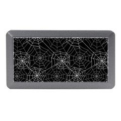 Pattern Spiderweb Halloween Gothic On Black Background Memory Card Reader (mini) by genx