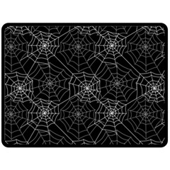 Pattern Spiderweb Halloween Gothic On Black Background Double Sided Fleece Blanket (large)  by genx