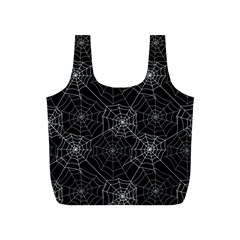 Pattern Spiderweb Halloween Gothic On Black Background Full Print Recycle Bag (s) by genx